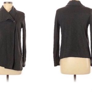 Kensie Grey Asymmetrical Casual Career Cardigan Sweater S